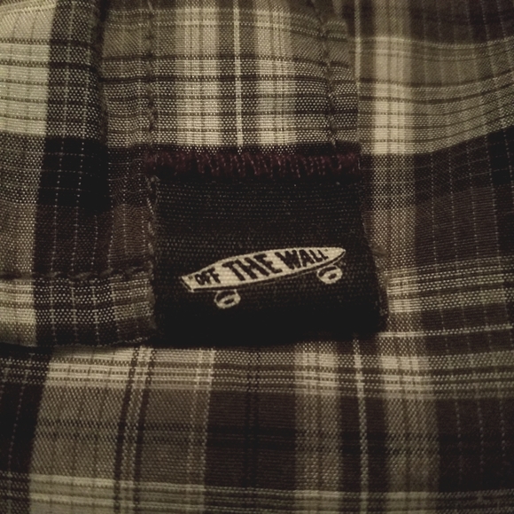 Van's Short Sleeve Plaid Snap Button Down Shirt - Picture 9 of 10